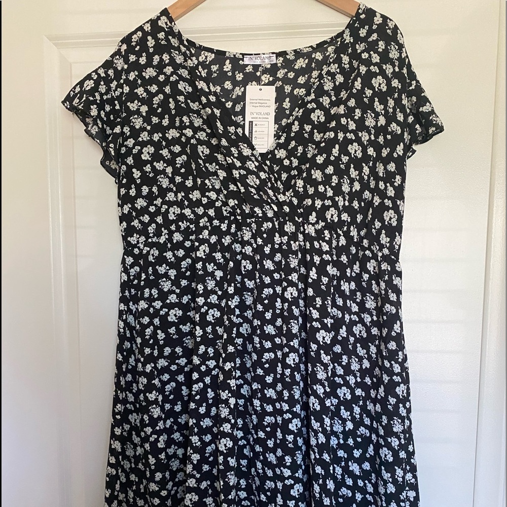 Flowy dress great for fall.